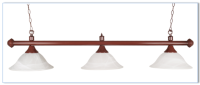 Lámpara de Billar de techo en color marrón y blanco.